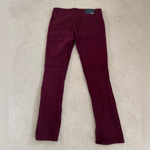 Maroon Slim Straight Leg Jeans - Picture 10 of 10